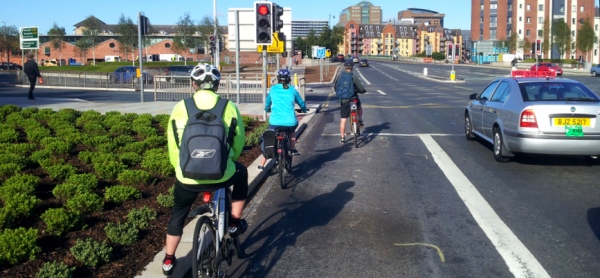 Albert Bridge cycling queue