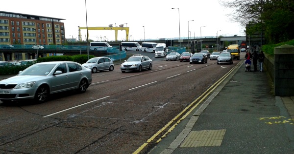 Queen's Bridge with Bridge End and Station St flyover traffic