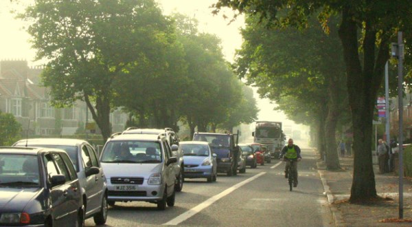 Typical calm bus lane in Belfast