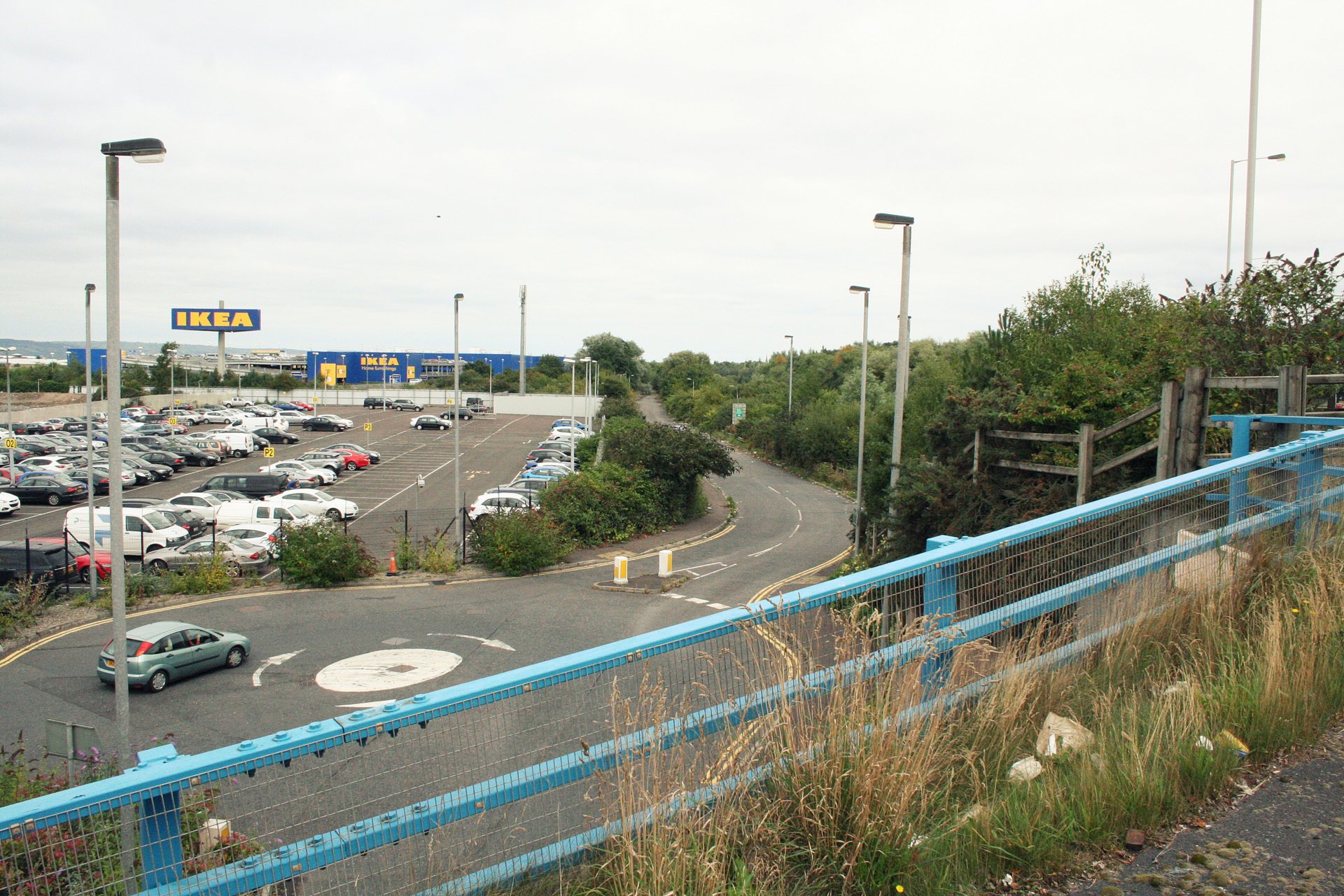 View from A2 down onto the Holywood Exchange access road