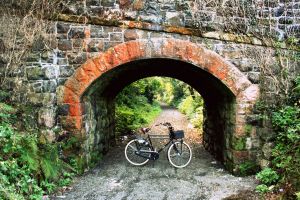 Bridge at top of Fairhill Street Ballycastle - Moyle Way walkway ©nigreenways Bridge at top of Fairhill Street Ballycastle - Moyle Way walkway