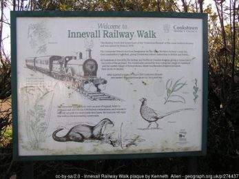 Innevall Railway Walk plaque ©Kenneth Allen Innevall Railway Walk plaque
