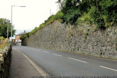 Old railway wall, Dromore ©Albert Bridge Old railway wall, Dromore