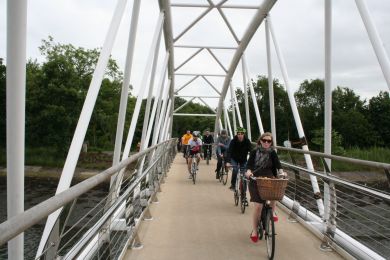 Sam Thompson Bridge during "Ride on Belfast" ©nigreenways Sam Thompson Bridge during "Ride on Belfast"