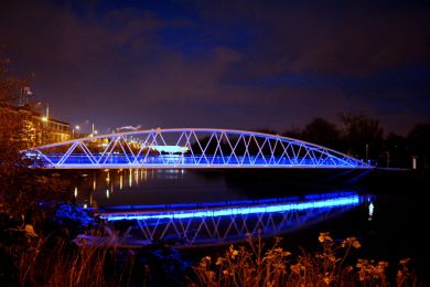 Sam Thompson Bridge at night ©nigreenways Sam Thompson Bridge at night