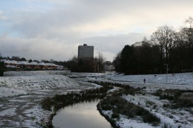 Snow covered Connswater Community Greenway ©nigreenways Snow covered Connswater Community Greenway