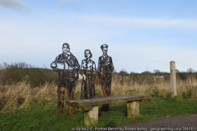 Portrait Bench, Newtownabbey Greenway ©Robert Ashby Portrait Bench, Newtownabbey Greenway