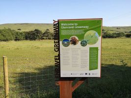 An information sign giving an overview of the area, the Glenravel Greenway and future plans